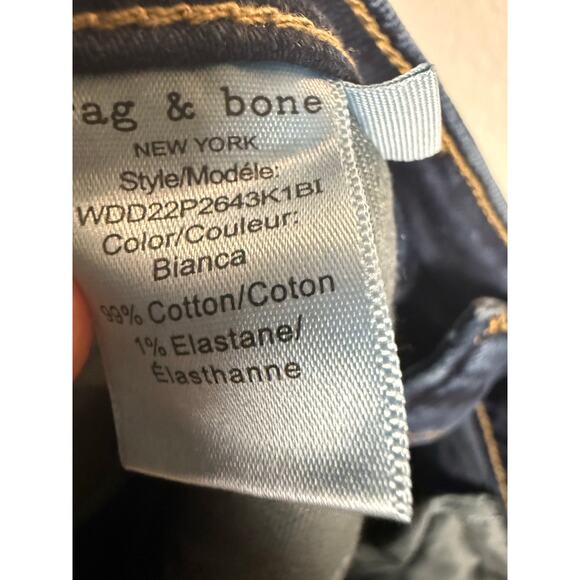 Rag & Bone Dre Low-Rise Slim Bianca Blue Denim Boyfriend Jeans Size 27 - Picture 13 of 13